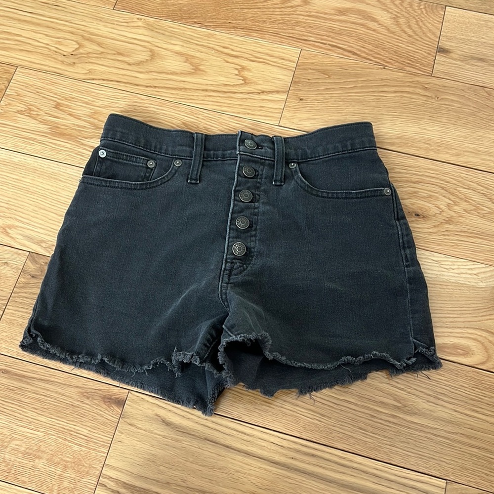 Madewell black denim shorts